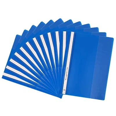 Image of GUOKOFF A4 Project Folder (Blue x 12Pcs), Plastic Report Files 2 Prong, Document File Folders, Presentation for Office School