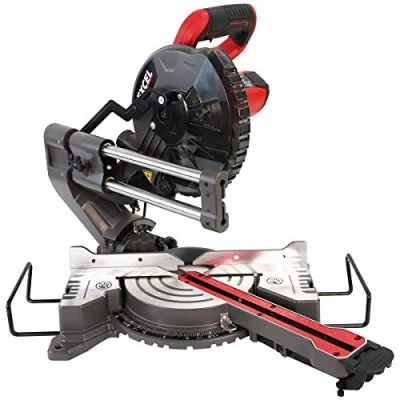Image of Excel 8.5&quot; 216mm Mitre Saw Large Base 1500W/240V 50Hz with Laser No Load Speed 5000RPM, Cut 155 x 70mm, Compound 35mm, Blade, Extension Bar, Dust Bag, Belt Drive