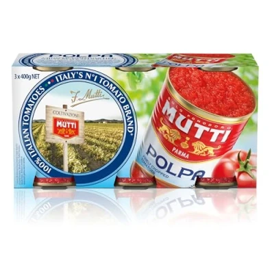Image of Mutti Finely Chopped Tomatoes, 400 g (Pack of 3)