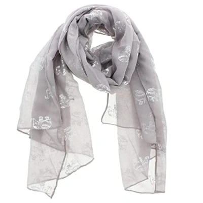 Image of Zac&#039;s Alter Ego Long Lightweight Women&#039;s Metallic Foil Effect Printed Scarf