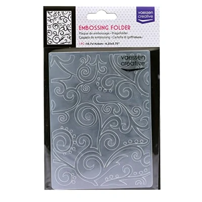 Image of Vaessen Creative Embossing Folder, Parchment 5,7x4,25x0,19 inches, 1 Unit, for Birthday, Birth, Christmas Cards and Paper Crafts