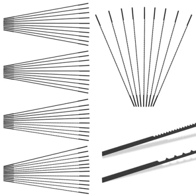 Image of Foppla 50 Pack Scroll Saw Blades 5 Inch Blade Pinless High Carbon Steel Plain End Set 10 TPI 28 Assortment for Wood Plastic Metal Cutting(50pcs)