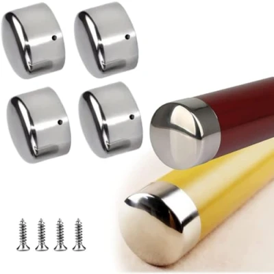 Image of 4 Pcs 45mm Handrail end Caps, Round Cap, Banister Caps with 4Pcs Stainless Steel Screws