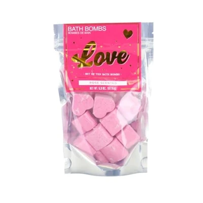 Image of Love Heart Bath Bomb Rose Scented Gift Republic
