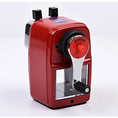 Image of Helix Metal Desktop Pencil Sharpener Red Body