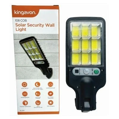 Image of Black 108 COB Motion Sensor Solar Security Light By Kingavon