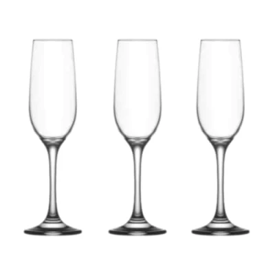 Image of C&amp;S Homestore 3X 215ml/7.25oz Fame Glass Champagne Prosecco Flutes Wedding Party Glasses