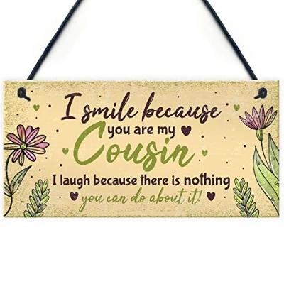 Image of Red Ocean Birthday Gifts For Cousins Hanging Family Plaque Funny Thank You Gift Him Her Cousin Christmas Keepsake Presents