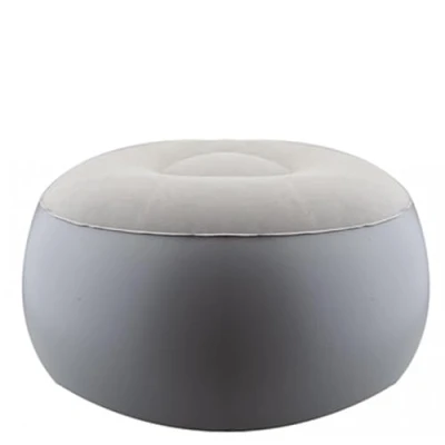 Image of Summit Inflatable Foot Rest Stool 55cm x 30cm Suitable for Indoor and Outdoor Use Assorted Colours, Blue Grey, One Sent at Random Travel Portable Cushion Multi Functional