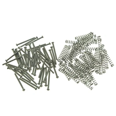 Image of KAISH 50pcs American Thread Humbucker Pickup Height Screws Guitar with Springs for Gibson/EMG/Seymour Duncan/Dimarzio Nickel