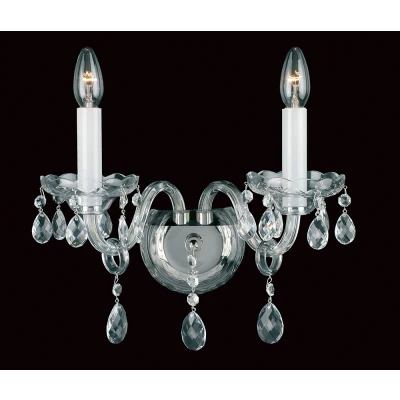Image of Dolni Crystal Nickel Candle Wall Lamp