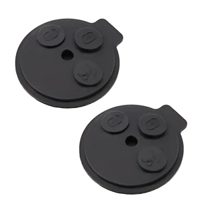 Image of eMagTech 2PCS 3 Button Car Key Rubber Pad Smart Remote Case Shell Cover Replacement Fob Protector Compatible with Mercedes Fortwo 450 451