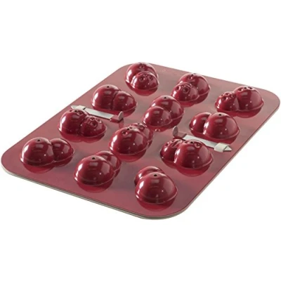 Image of Nordic Ware Snowman Cake Pops Baking Pan Red, Aluminium