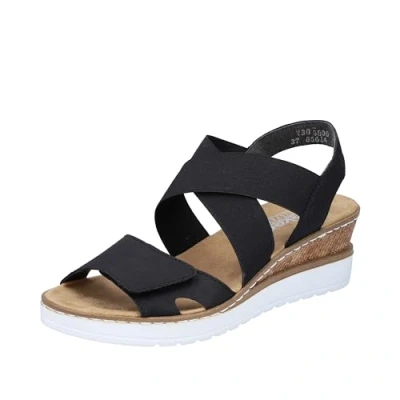 Image of Rieker Women&#039;s V38g8 Sandal, Black 00, 6.5 UK