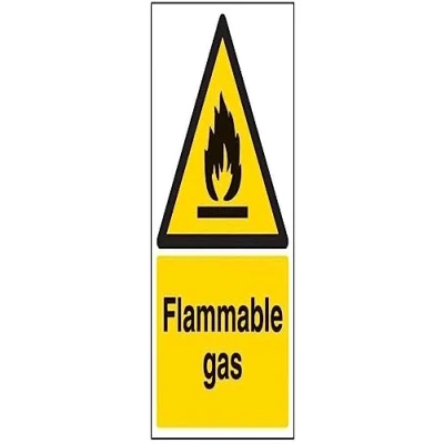 Image of V Safety Flammable Gas Warning Sign 200mm x 300mm Self Adhesive Vinyl