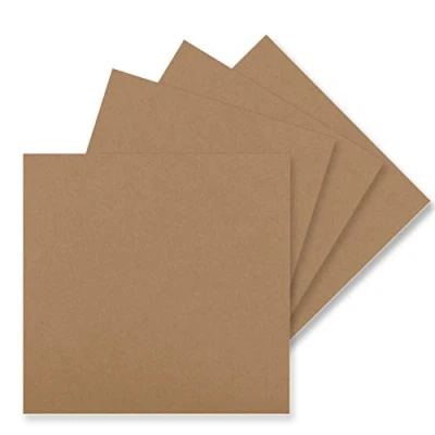 Image of FarbenFroh by GUSTAV NEUSER 50 single cards square 15 x cm in sand brown (kraft paper) 240 g/m² blank craft cards, postcards, cardboard clay paper quality