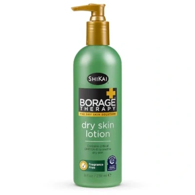 Image of ShiKai Borage Therapy Plant Based Dry Skin Lotion, Soothing &amp; Moisturizing Relief For Dry, Irritated Itchy Skin, Non Greasy, Sensitive Friendly (Unscented, 8 Ounces)