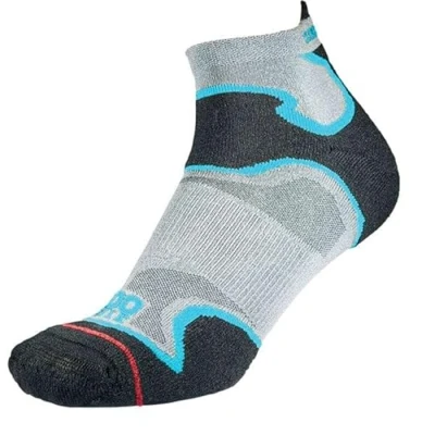 Image of Mens and Women&#039;s 1 Pair 1000 Mile Multi Sport Fusion Socklet Socks Silver / Kingfisher 6 8.5 Ladies
