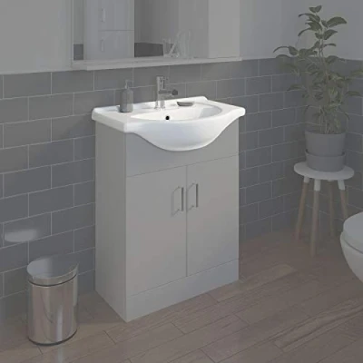 Image of Basin ONLY WC Bathroom 650mm Compact Sink Single Tap Hole White