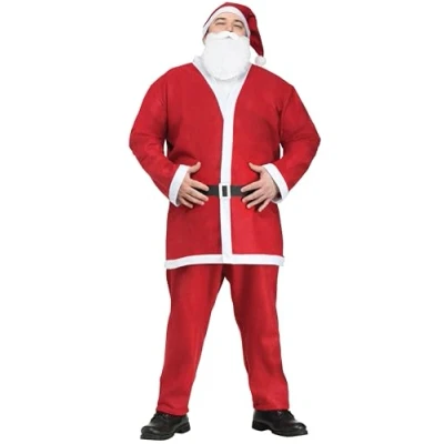 Image of Fun World 7586 Plus Size Adult Pub Crawl Santa Suit Costume, Solid, Red/White, X Large