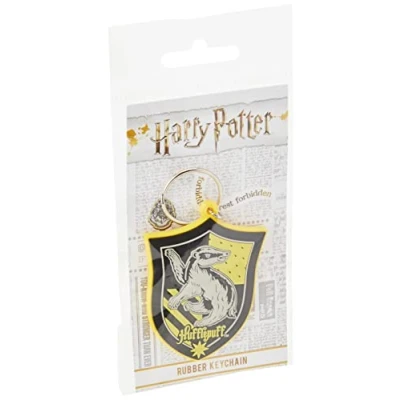 Image of HARRY POTTER Hufflepuff Crest Rubber Keyring Official Merchandise