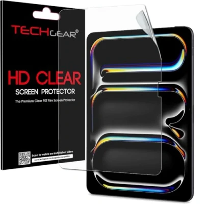 Image of TECHGEAR Screen Protectors for Apple iPad Pro 13&quot; (M4) 2024 [New EASY FIT] HD CLEAR Edition Protector Guard Covers