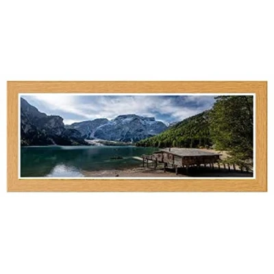 Image of Modern Picture Photo Frame Acrylic Glass Wood Poster Oak 100cm x 50cm Wall Mounted Frames