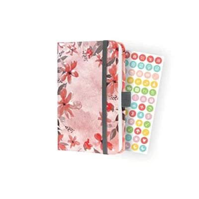 Image of SIGEL J3336 Jolie Weekly diary 2023 Loose Florals Lilac 9,5 x 15 cm hardcover 174 pages rose, grey