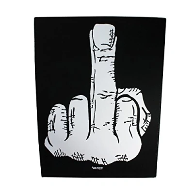 Image of XLG Middle Finger F@*% Off Patch Bird Flip Biker Jacket Large Sew On Applique by Cool Patches