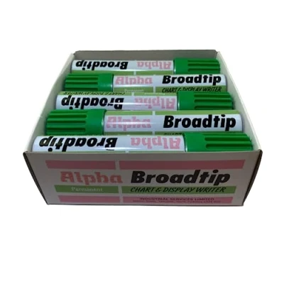 Image of SureMark Alpha Broadtip Jumbo Permanent Marker Green Box of 10