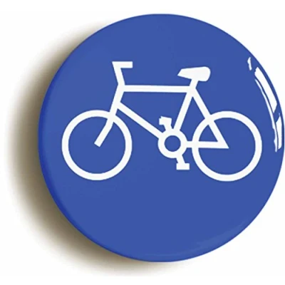 Image of Ozorath CYCLIST ROAD SIGN CYCLING BADGE BUTTON PIN (Size is 1inch/25mm diameter)