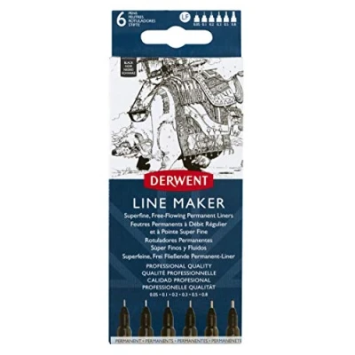 Image of Derwent LINE Maker Black Wallet 6, UADLMWB6