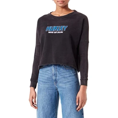 Image of Hurley Womens Oceancare Tour Fleece Crew Black