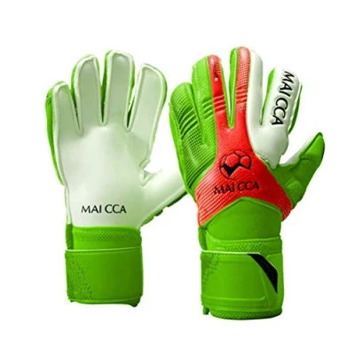 Image of Wrzbest Youth Kids Children Goalkeeper Gloves Professional Goalie Gloves,Soccer Football Training Secure with Strong Grip and Finger Spines Protection (Green, 7)
