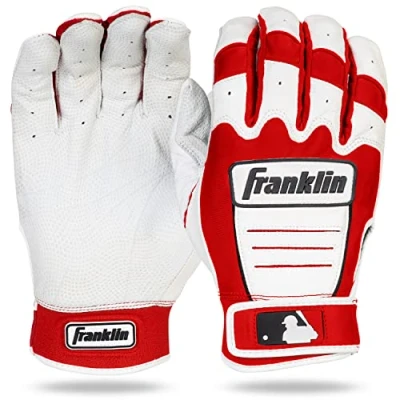 Image of Franklin Sports MLB CFX Pro Baseball Batting Gloves Red/Pearl Adult Small