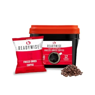 Image of ReadyWise, 360 Serving, Coffee Bucket, Freeze Dried, 15 Years Shelf Life, Emergency Food