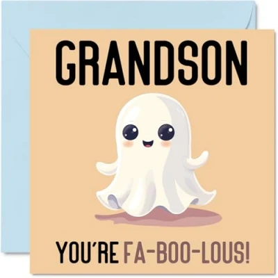 Image of Birthday Cards for Grandson Fa Boo Lous Funny Happy Card from Grandparents, Gifts, 145mm x Joke Greeting Men Him