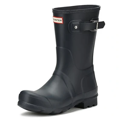 Image of Hunter Mens Boots Original Short Casual Pull On Buckle Wellington Rubber UK 8