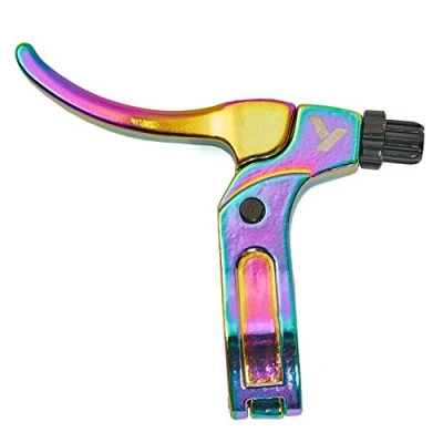 Image of KHE Radius BMX Brake Lever Left Aluminium Folding Hinge Cold Forged 2 Finger Oil Slick