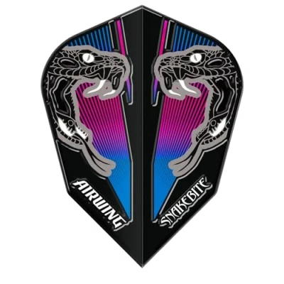 Image of RED DRAGON Airwing Unique Moulded Peter Wright Snakebite Blue V Standard Dart Flights 1 Set Per Pack (3 in total)