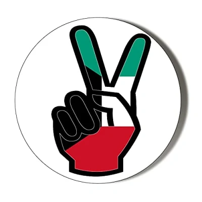 Image of Kuwait Flag Hands Small 10 x 49mm Vinyl Stickers Pack of