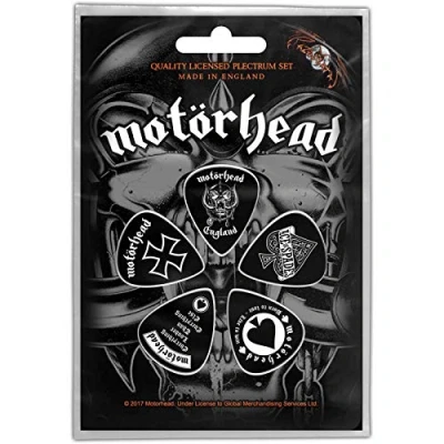 Image of Motorhead Guitar Pick Plectrum Pack X 5 England Band Logo Official Black One Size