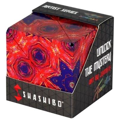 Image of SHASHIBO Shape Shifting Box Award Winning, Patented Fidget Cube w/ 36 Rare Earth Magnets Transforms Into Over 70 Shapes, Download Fun in Motion Toys Mobile App (Artist Series Fire Goddess)