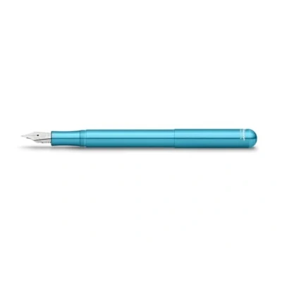 Image of Kaweco COLLECTION Fountain Pen Liliput Blue I Premium Aluminium with Steel Nib for Ink Cartridges Exclusive 12.4 cm Nib: M (Medium)