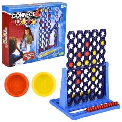 Image of Connect 4 Spin Game, Features Spinning Grid, 2 Player Board Games for Family and Kids, Strategy Games, Ages 8 Up
