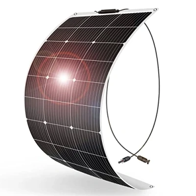 Image of DOKIO Flexible Solar Panel 100W 18V Monocrystalline Thin Film Lightweight Ideal for caravans, Camping, Garden Sheds