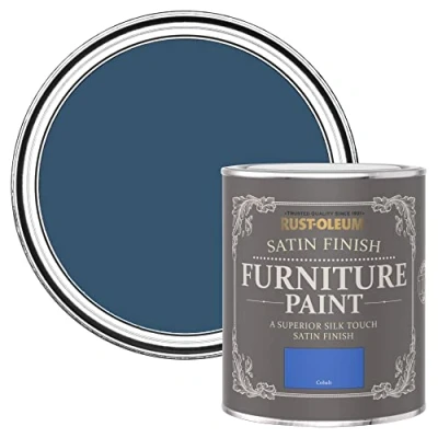 Image of Rust Oleum Blue Furniture Paint in Satin Finish Cobalt 750ml,