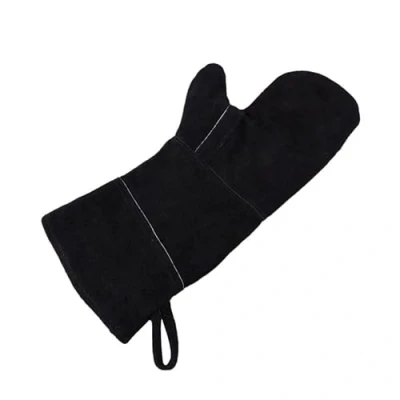Image of Extreme Heat Fire Resistant gloves Leather Perfect For Fireplace Stove Oven Grill Welding BBQ Pot Holder