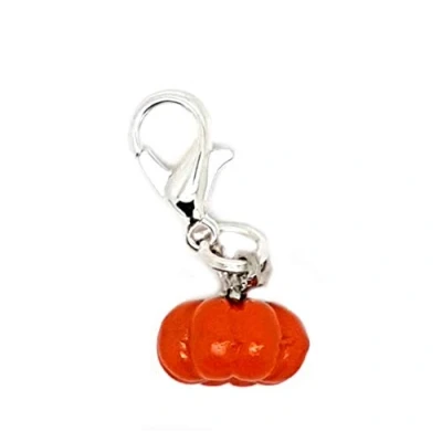 Image of JewelleryJoy Halloween Pumpkin Charm Lobster Clasp for Silver European Chain Link Bracelet in Organza Gift Bag