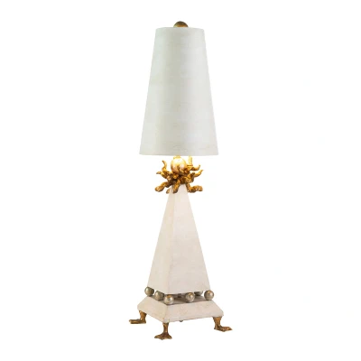 Image of Leda 1 Light Table Lamp Cream, E27